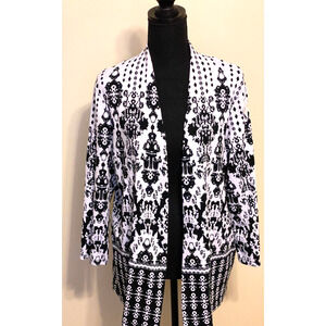 Women's Jacket Rafaella Cardigan Sweater Jacket XL Black and‎ White